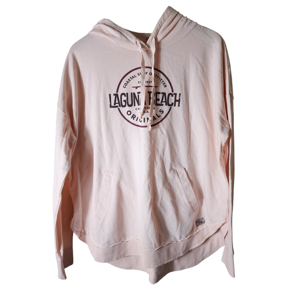 Tech Styles LAGUNA BEACH Pink Lightweight Active Long Sleeve Skater Hoodie Sz M